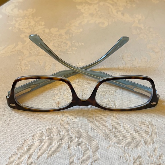 Ray-Ban tortoise shell, light blue glasses frames, EUC - Picture 1 of 10